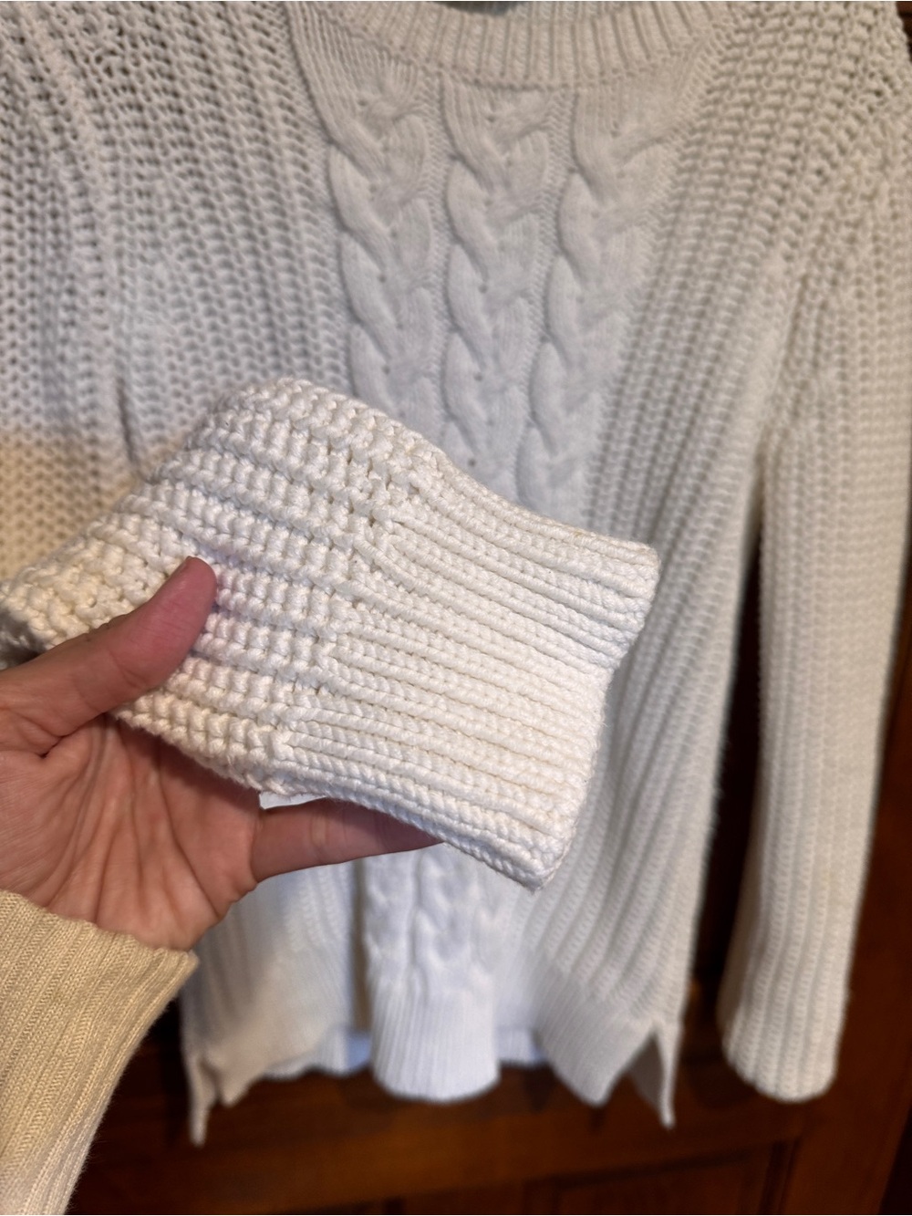 Nautica Cream Cable Knit Crewneck Sweater *read description - Picture 5 of 8